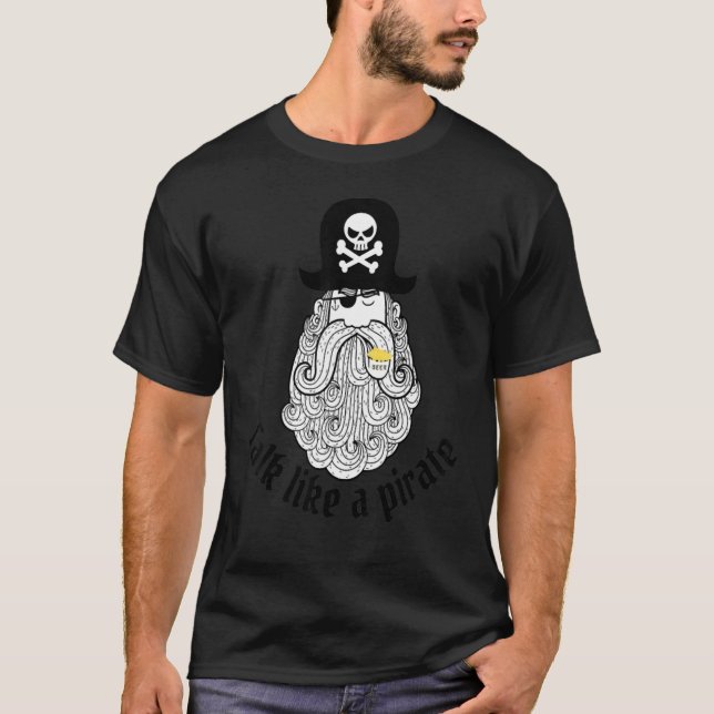Talk Like A Pirate Day Drinking Pirate Eyepatch Sa T-Shirt (Front)