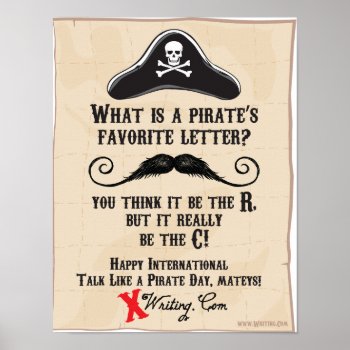 Talk Like A Pirate Day Poster by WritingCom at Zazzle