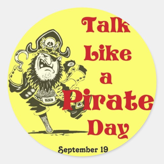 Talk Like a Pirate Day Sticker (Front)