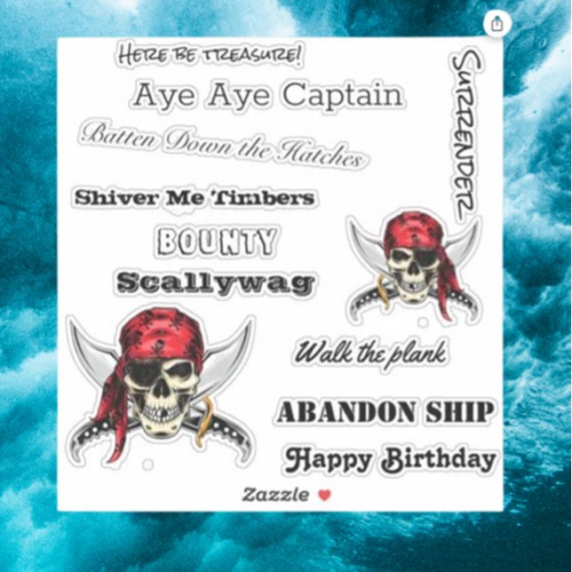 talk like a Pirate Legend Sticker (Make your party unforgettable with this adorable pirate-themed personalized party sticker)
