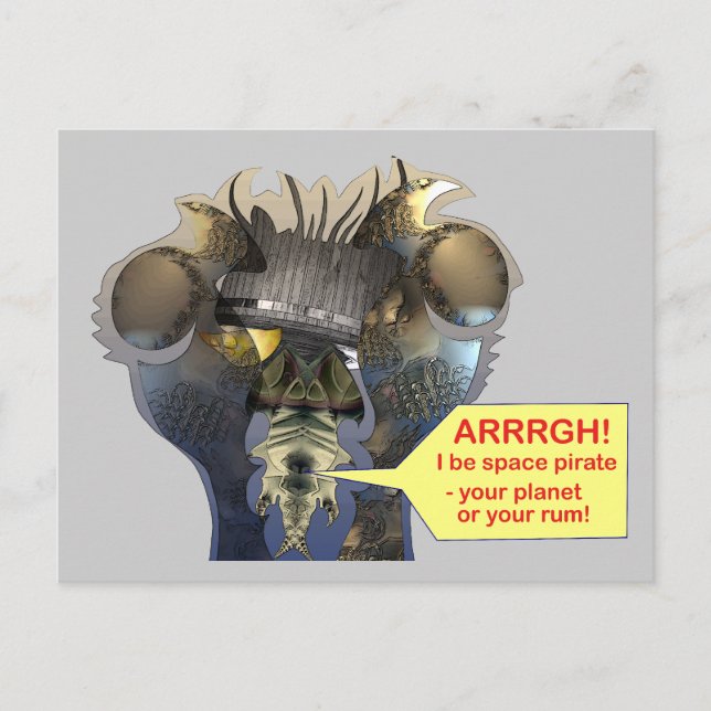 Talk like a space pirate postcard (Front)