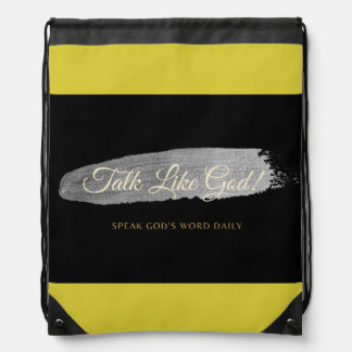 Talk Like God tote Drawstring Bag