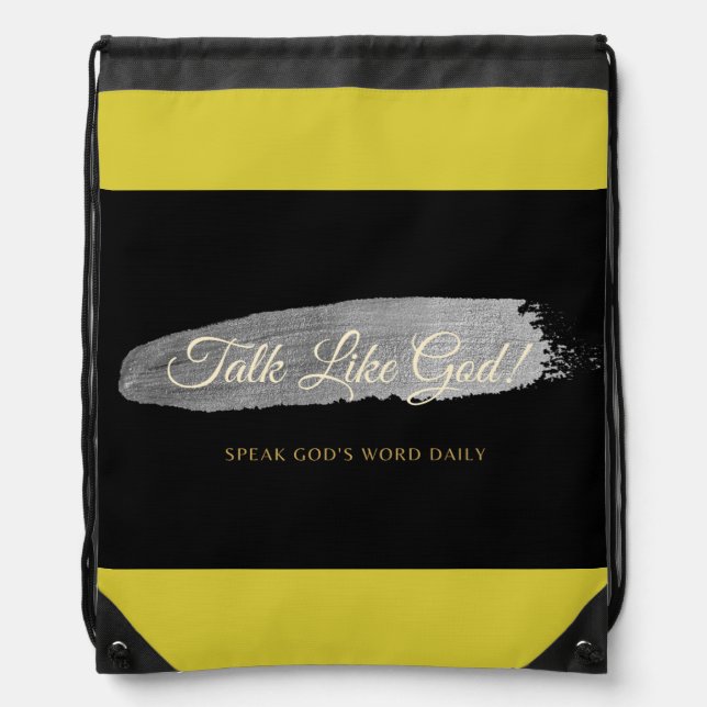 Talk Like God tote Drawstring Bag (Front)