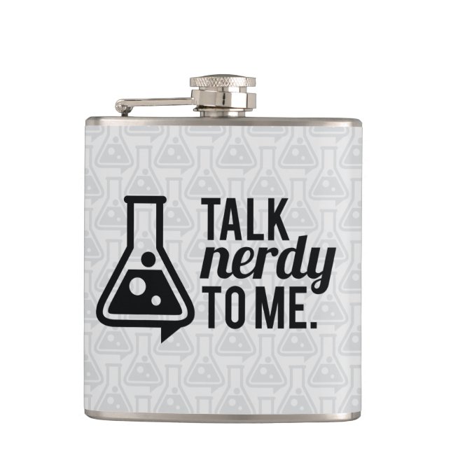 Talk Nerdy Hip Flask (Front)