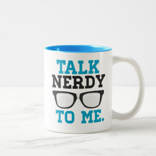 Talk Nerdy to Me Funny Spectacles Two-Tone Coffee Mug