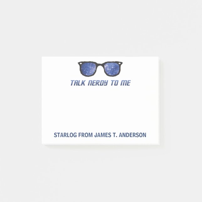 Talk Nerdy To Me Space Stars Custom Notepad (Front)