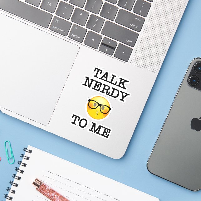 Talk Nerdy To Me Sticker (Laptop w/ iPhone)