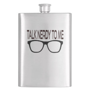 Talk Nerdy To Me with Black Geek Glasses Flask