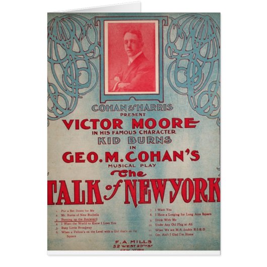 Talk of New York, Cohan, Victor Moore Cards (Front)