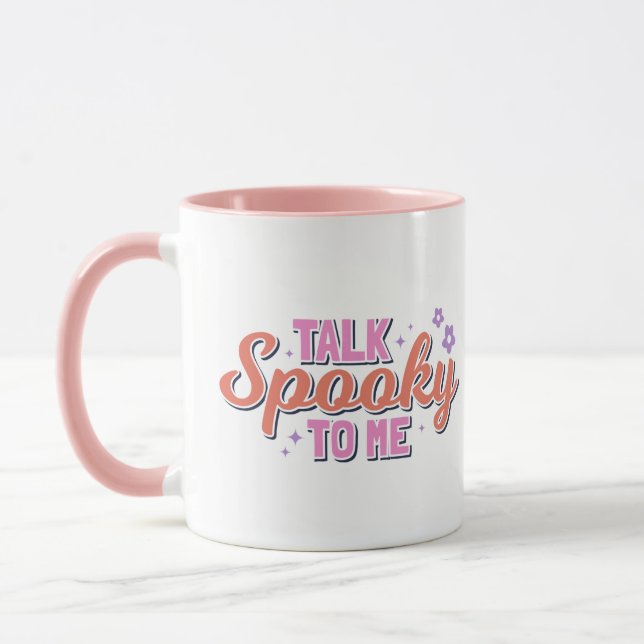 Talk Spooky To Me Modern Halloween Mug (Left)