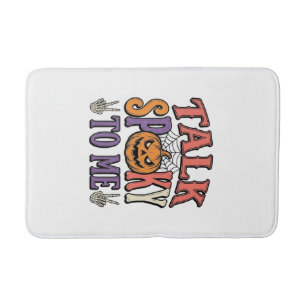 Talk Spooky To Me Vintage Halloween Shirt Design_1 Bath Mat