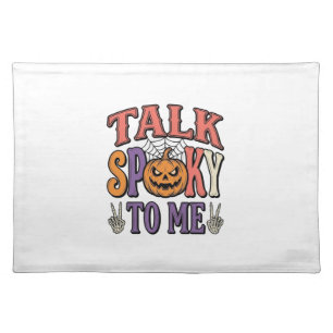 Talk Spooky To Me Vintage Halloween Shirt Design_1 Cloth Placemat