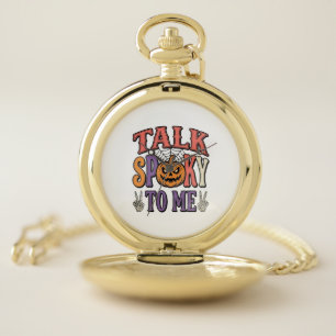 Talk Spooky To Me Vintage Halloween Shirt Design_1 Pocket Watch