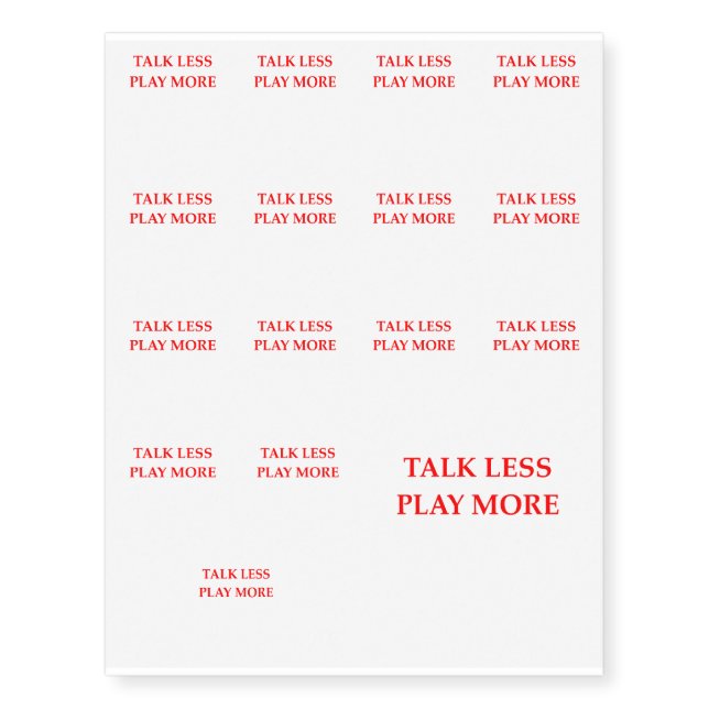 TALK TEMPORARY TATTOOS (Front)