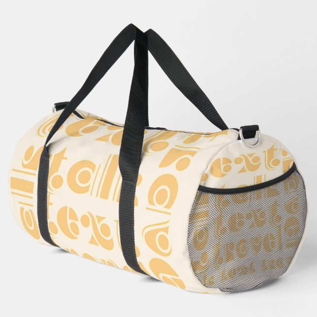 Talk Text Travel Cream    Duffle Bag (Right Corner)
