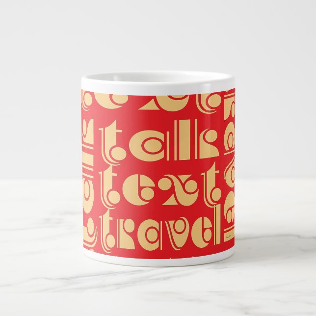 Talk Text Travel Red Logo Giant Coffee Mug (Front)