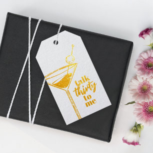 Talk Thirty To Me 30th Birthday Cocktail Party Foil Gift Tags