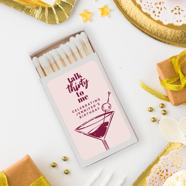 Talk Thirty To Me 30th Birthday Cocktail Party   Matchboxes (Creator Uploaded)