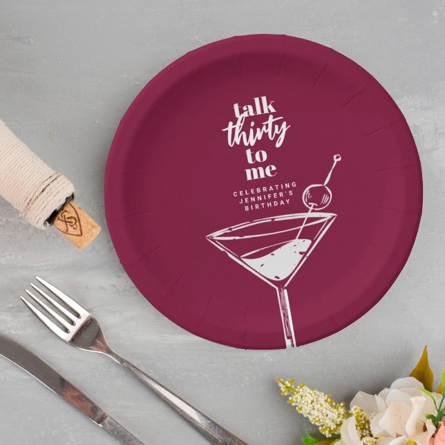 Talk Thirty To Me 30th Birthday Cocktail Party   Paper Plates (Creator Uploaded)