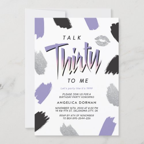 Talk Thirty To me 30th Birthday Invitation