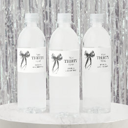 Talk Thirty to Me 30th Birthday Minimalist Water Bottle Label