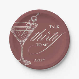 Talk thirty to me 30th birthday paper plates