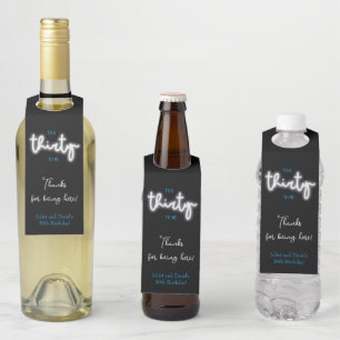 Talk Thirty To Me, 30th Birthday Party Bottle Hanger Tag