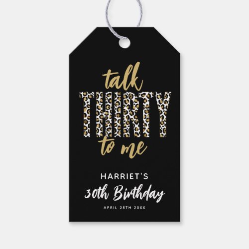 Talk THIRTY to Me 30th Birthday Party Favor Gift Tags