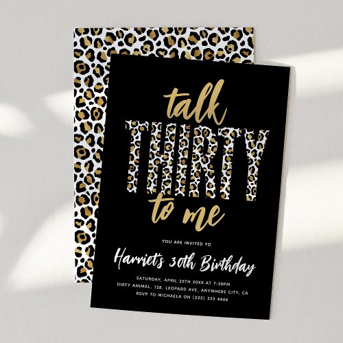 Talk THIRTY to Me 30th Birthday Party Invitation
