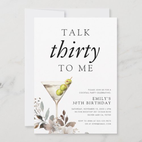 Talk Thirty To Me 30th Birthday Party Invitation