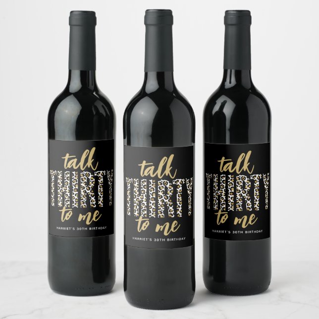 Talk THIRTY to Me! 30th Birthday Party Wine Label (Bottles)