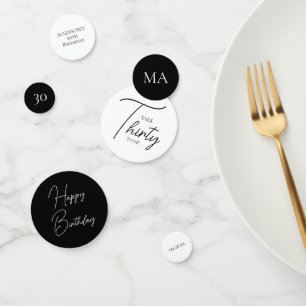 Talk Thirty To Me 30th Black & White Birthday Confetti