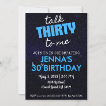 Talk Thirty to Me Birthday Party Invitation