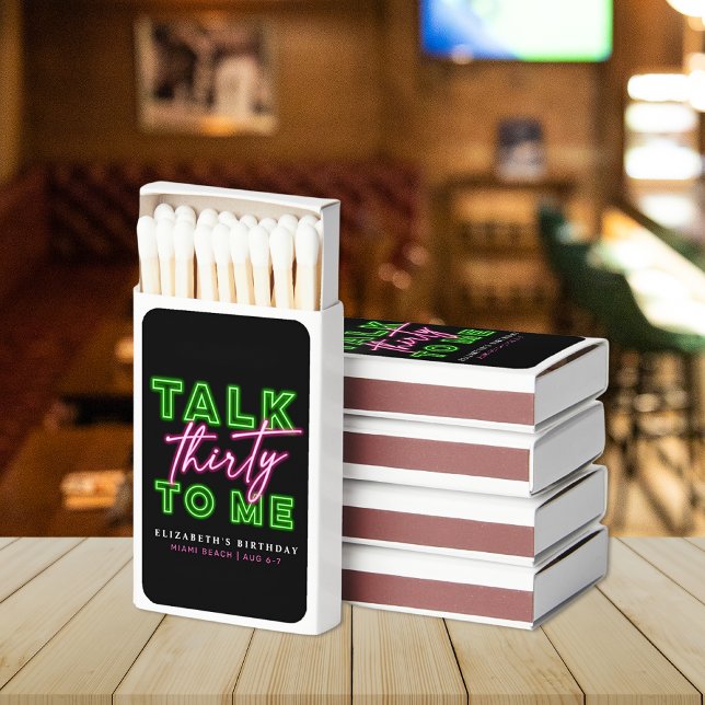 Talk Thirty To Me Dirty 30 Neon Green & Pink Matchboxes (Creator Uploaded)