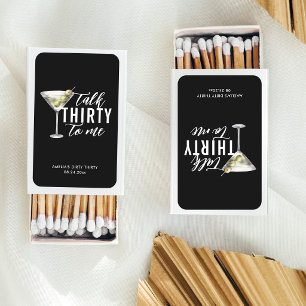 Talk Thirty To Me Dirty Martini 30th Birthday Matchboxes