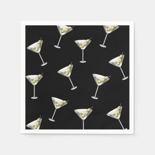 Talk Thirty To Me Dirty Martini 30th Birthday Napkins (Front)