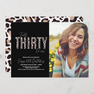 Talk Thirty to Me Leopard Photo Womens Birthday Invitation