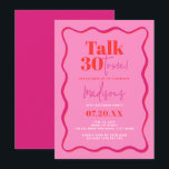 Talk Thirty To Me Wavy Border 30th Birthday Invitation<br><div class="desc">Celebrate the milestone of turning thirty in style with our "Talk Thirty To Me Wavy Border 30th Birthday Invitation." Designed for the discerning individual seeking a blend of elegance and uniqueness, these invitations are the perfect preamble to a celebration that promises to be unforgettable. Each card showcases a chic, wavy...</div>