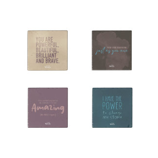 Talk to Me — 4-Piece Affirmation Marble Magnet Set
