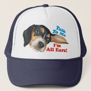 Talk To Me  I'm All Ears Beagle Cap by WackemArt at Zazzle