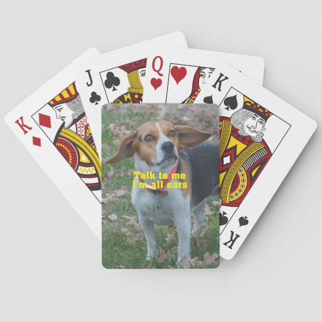Talk To Me, I'm All Ears Beagle Poker Cards (Back)