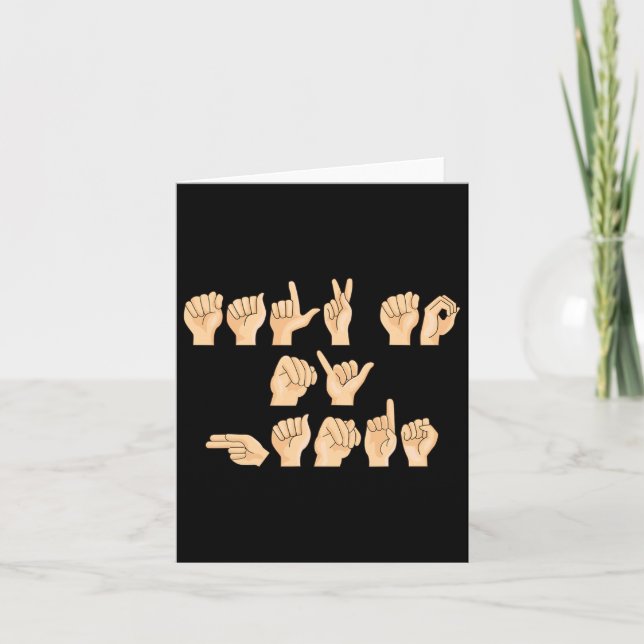 Talk To My Hands American Sign Language  Card (Front)