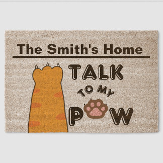 Talk to my Paw Personalized Fiber Doormat