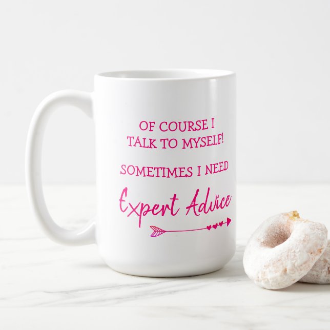 Talk to Myself Funny Coffee Mug (With Donut)