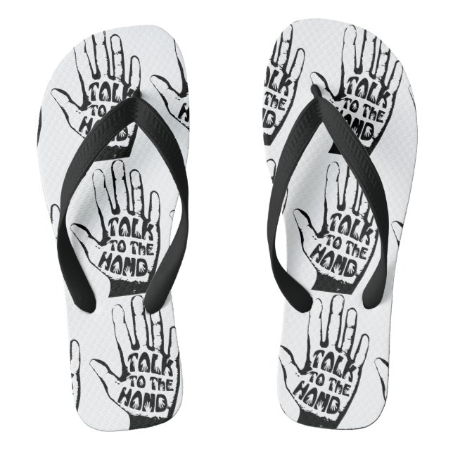 Talk To The Hand Flip Flops (Footbed)