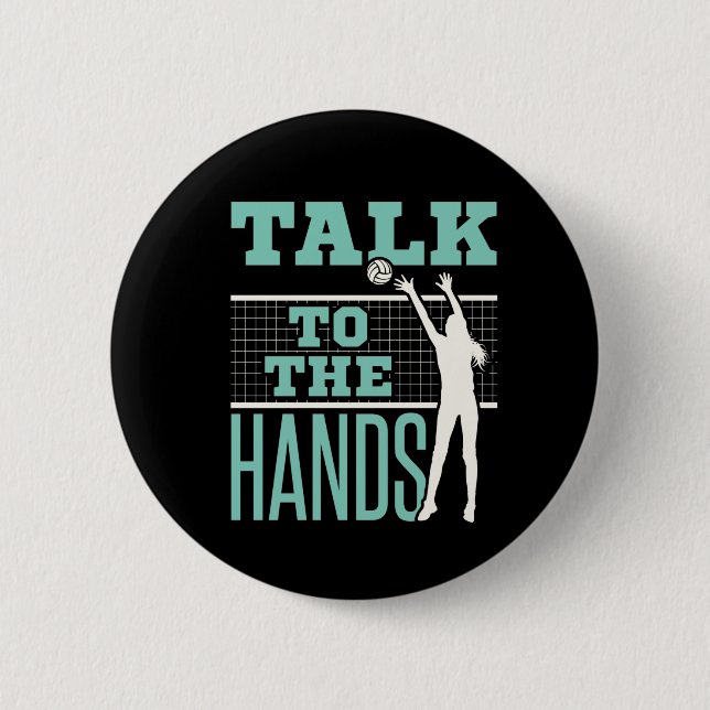 Talk to the Hands Volleyball Player Blocker Button (Front)