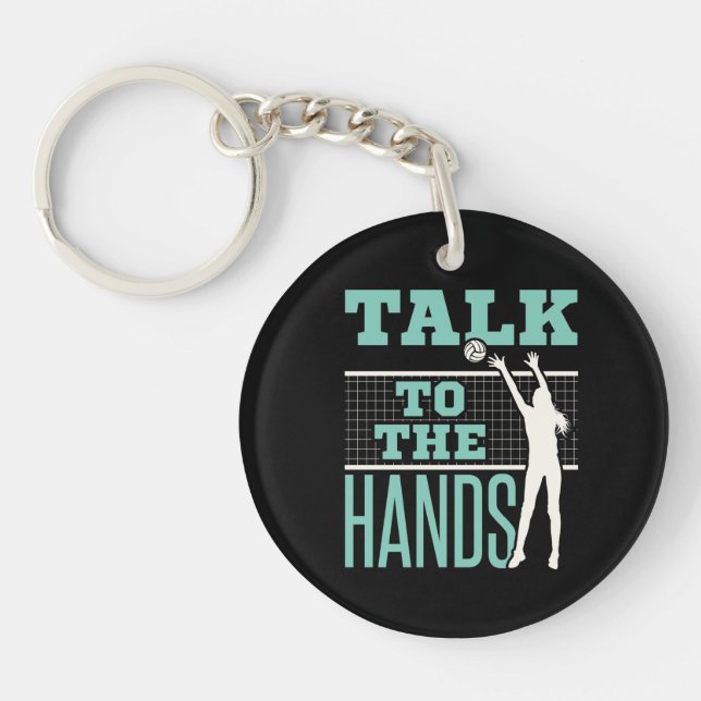 Talk to the Hands Volleyball Player Blocker Keychain (Front)