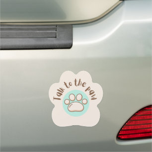 Talk to the paw illustrated minimalistic cat car magnet