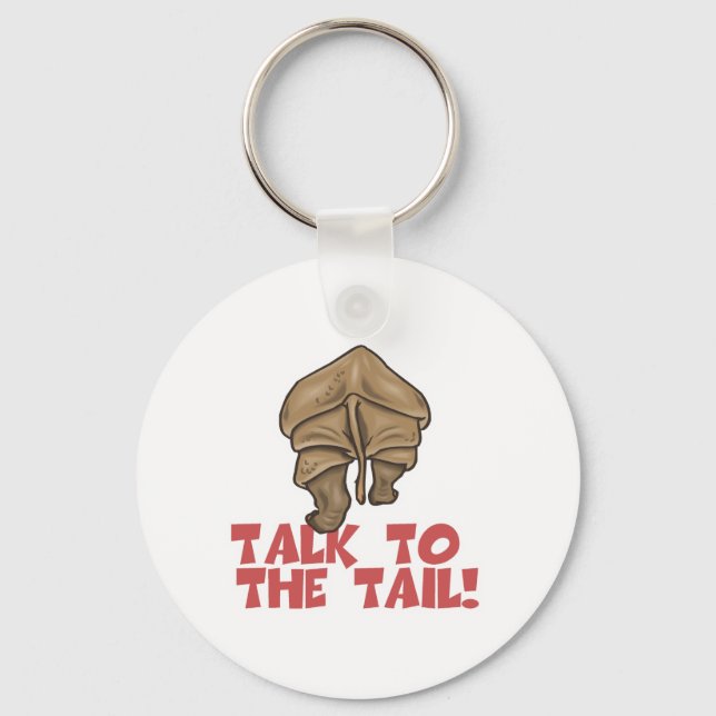 Talk to the Tail Rhino Keychain (Front)