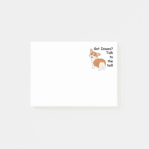 Talk to the Tail Welsh Corgi Post_it Notes